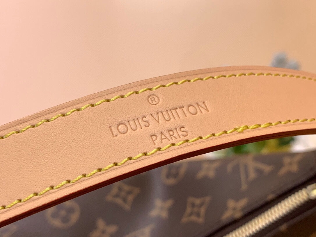 Louis Vuitton Classic Brown Monogram Crescent Shoulder Bag with Gold Hardware
