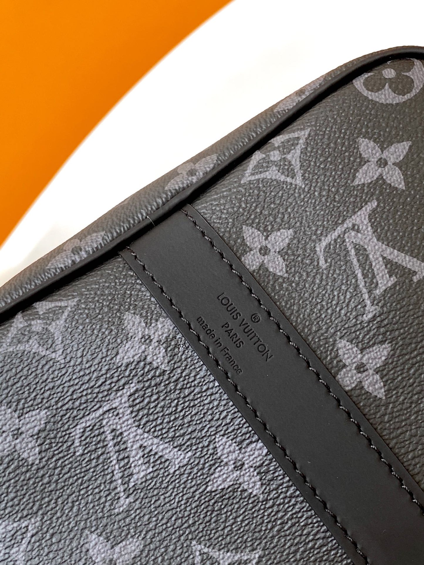Louis Vuitton Charcoal Monogram Travel Duffel Bag with Adjustable Shoulder Strap