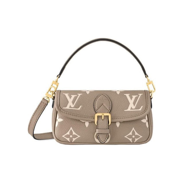 Louis Vuitton Taupe Monogram Leather Crossbody Shoulder Bag with Gold Hardware