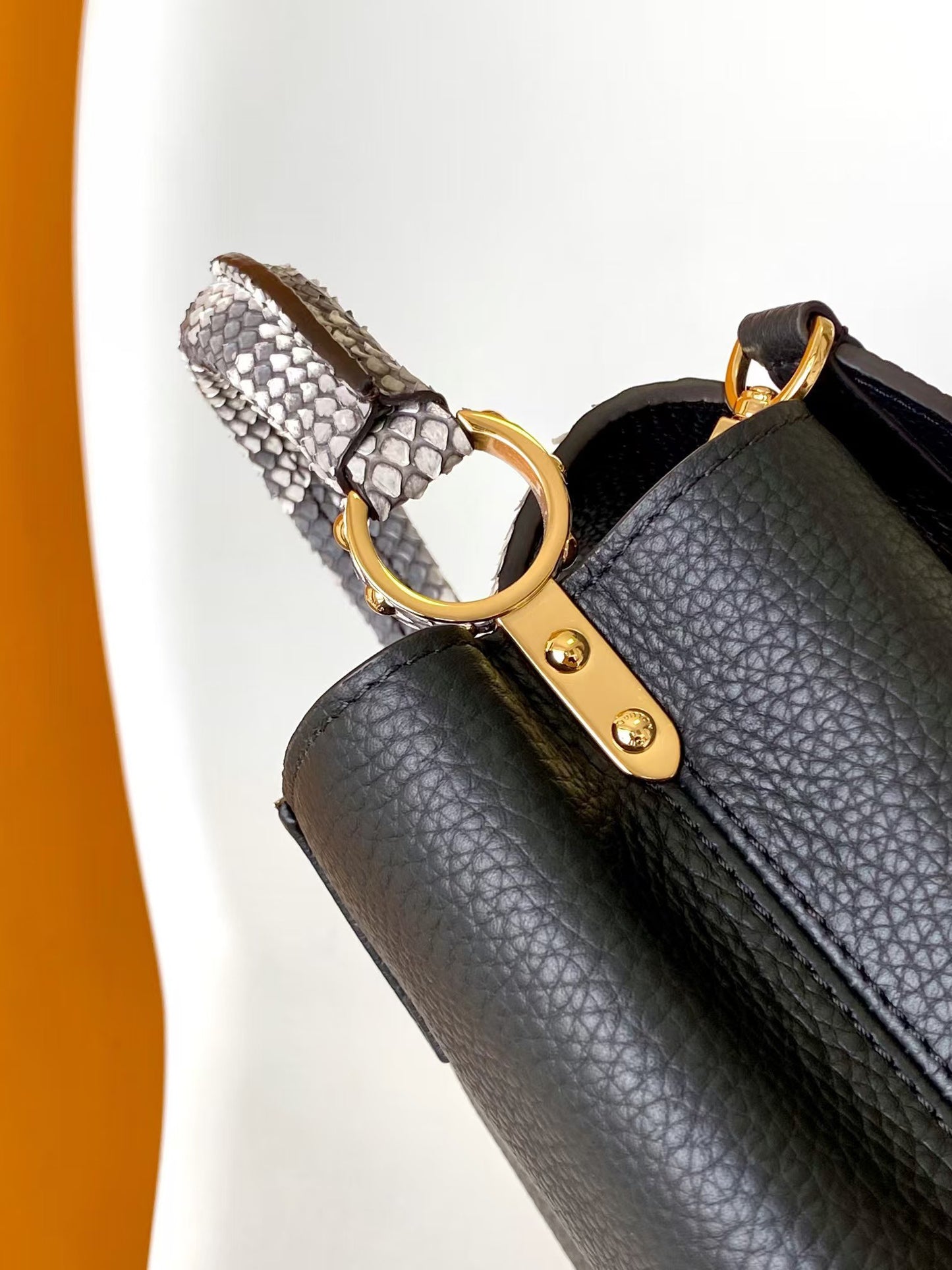 Louis Vuitton Capucines Mini Handbag - Black Taurillon Leather &amp; Python Skin