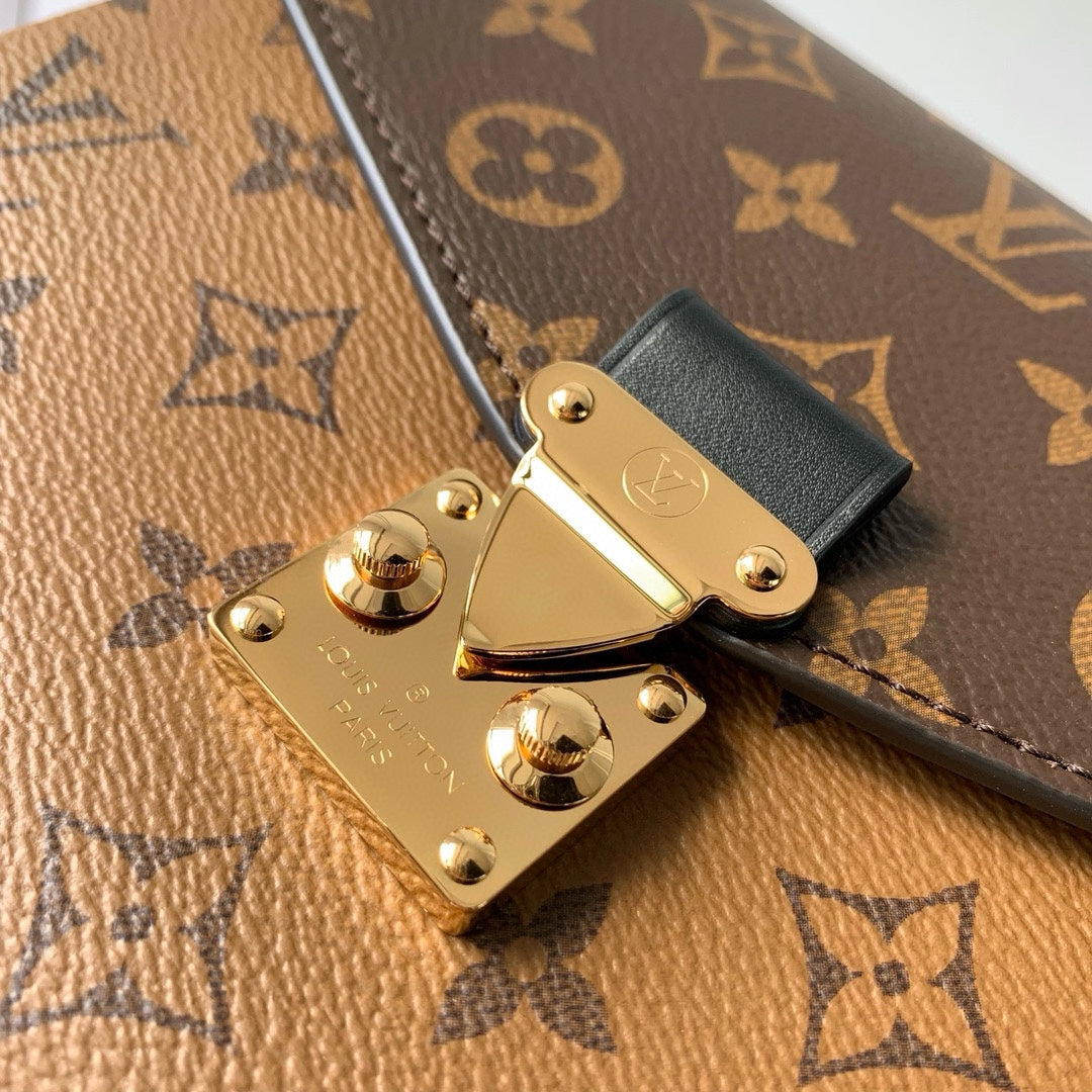 Louis Vuitton Vintage Monogram Print Two-Tone Mini Crossbody Bag with Chain