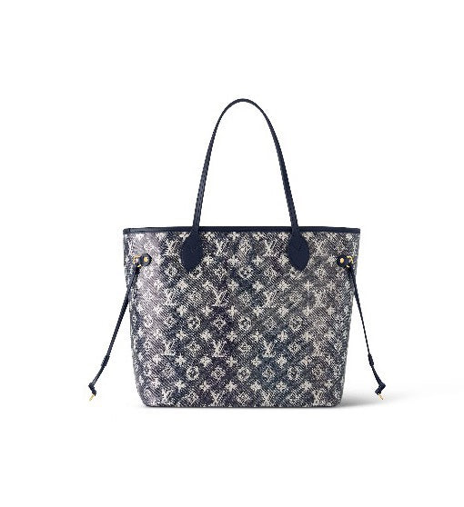 Louis Vuitton Classic Navy Blue Monogram Jacquard Shoulder Tote Bag