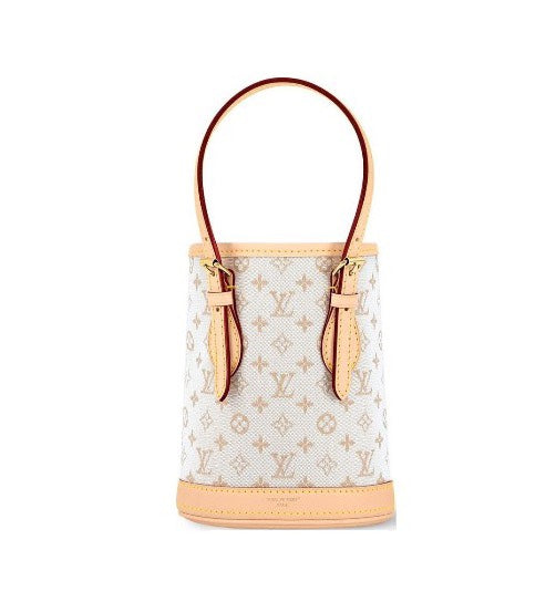 Louis Vuitton Elegant Monogram Pattern Canvas Bucket Bag with Leather Handle