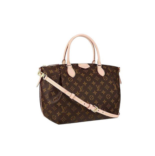 Louis Vuitton Classic Brown Monogram Canvas Shoulder Bag with Leather Handles