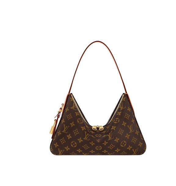 Louis Vuitton Classic Brown Monogram Crescent Shoulder Bag with Gold Hardware
