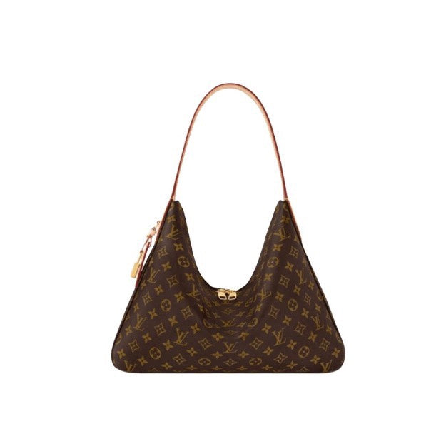 Louis Vuitton Classic Monogram Canvas Hobo Shoulder Bag with Leather Strap