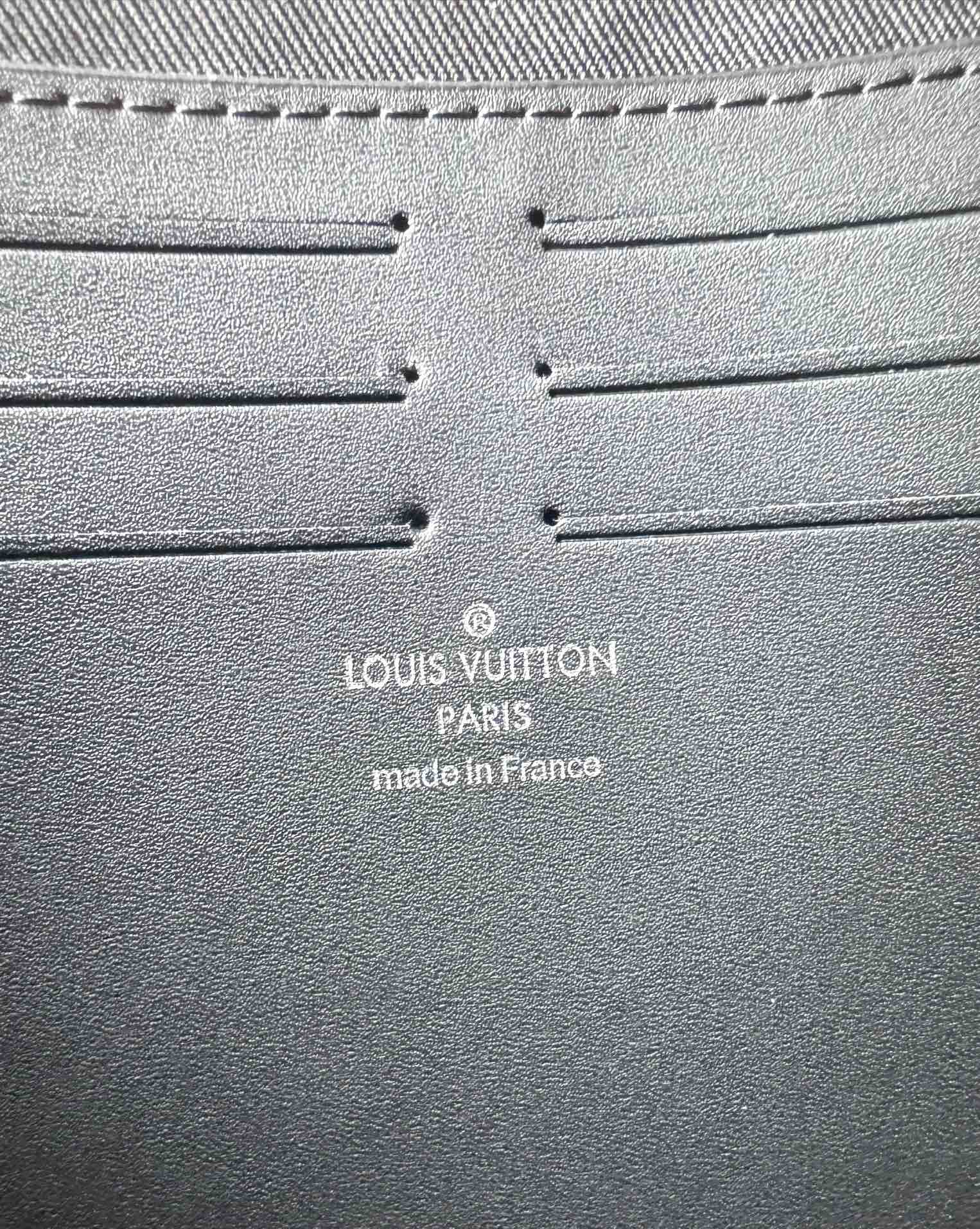 Louis Vuitton Classic Black Embossed Monogram Leather Clutch Zipper Pouch