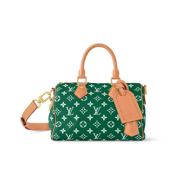 Louis Vuitton Green Monogram Canvas Top-Handle Duffle Handbag with Strap