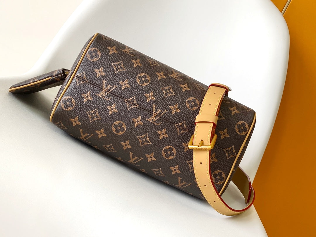 Louis Vuitton Classic Monogram Brown Canvas Crossbody Satchel Handbag