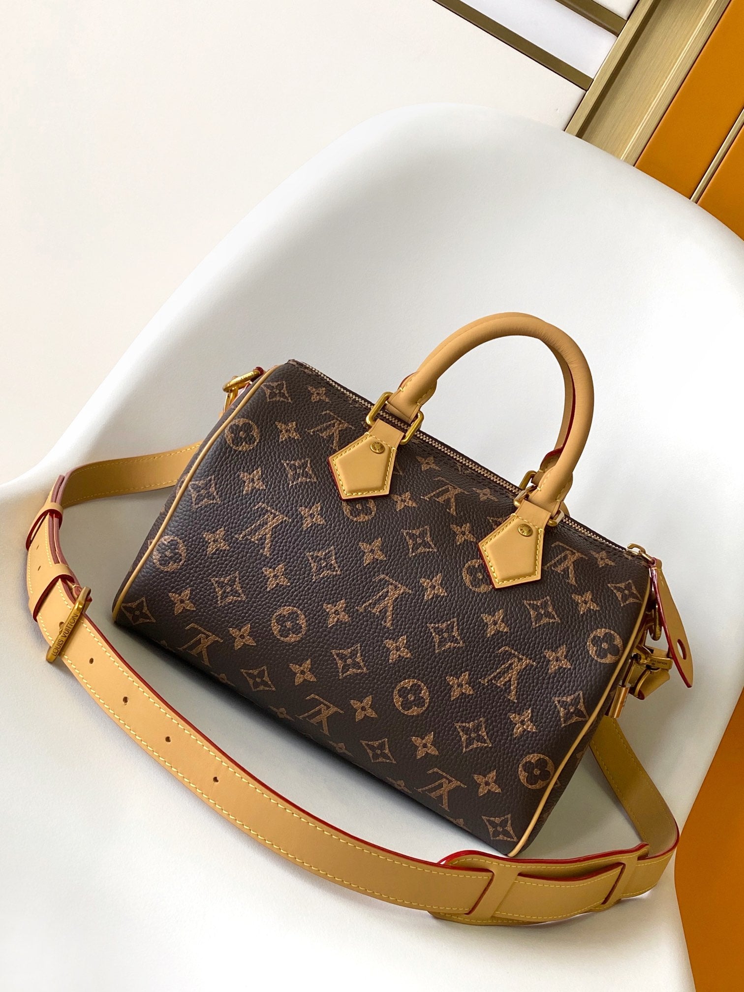 Louis Vuitton Classic Monogram Brown Canvas Crossbody Satchel Handbag
