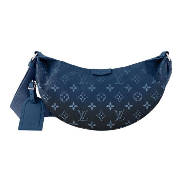 Louis Vuitton Blue Monogram Crescent Crossbody Sling Bag with Strap