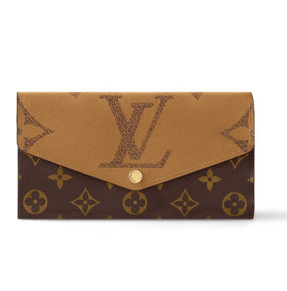 Louis Vuitton Two-Tone Monogram Canvas Envelope Wallet with Button Closure
