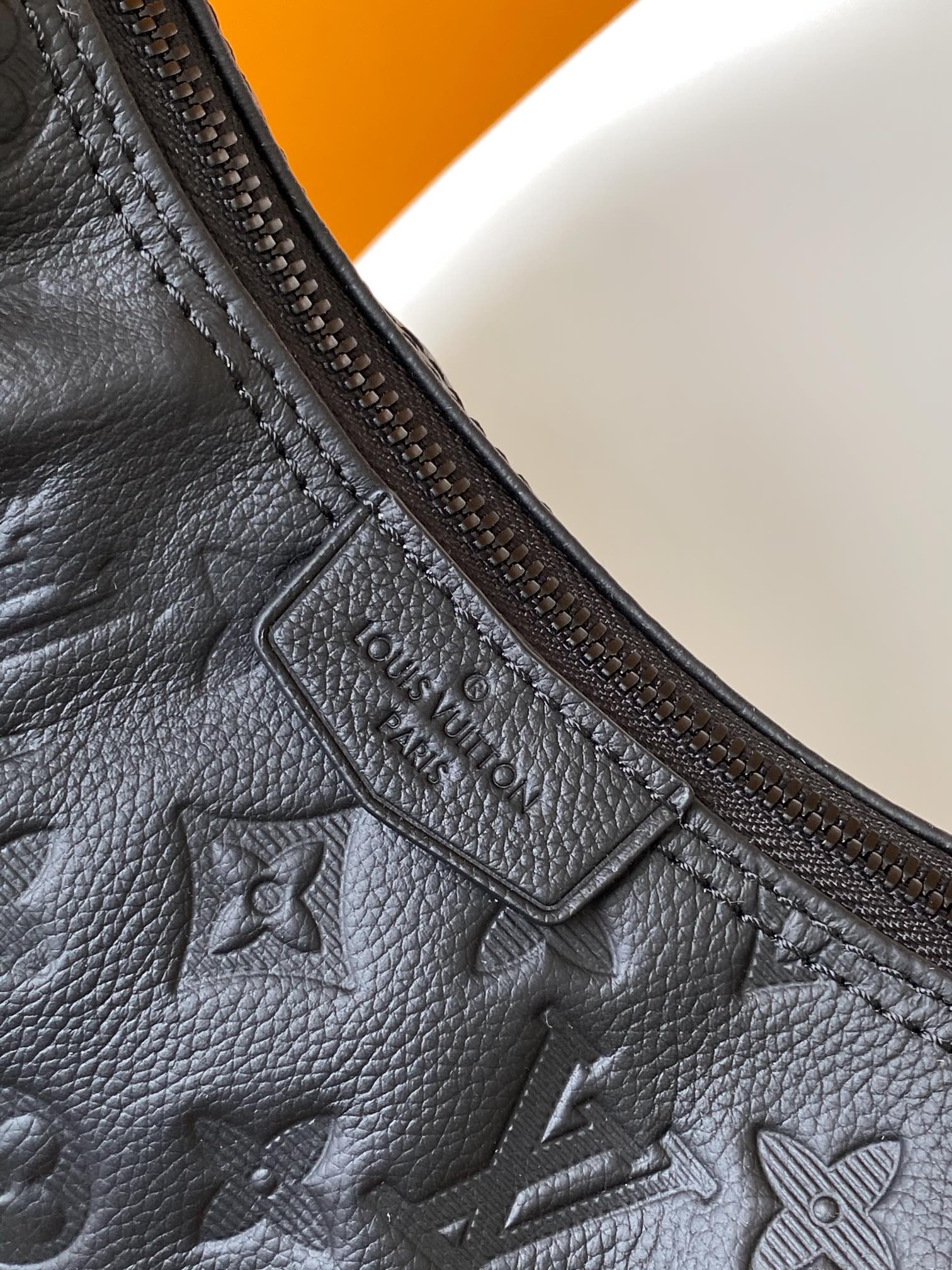 Louis Vuitton Black Embossed Leather Crescent Crossbody Shoulder Bag