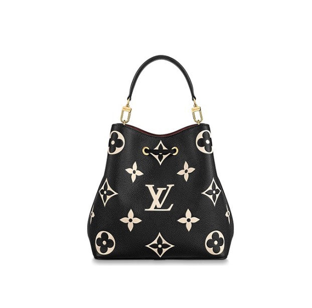 Louis Vuitton Black Monogram Embossed Leather Hobo Handbag with Top Handle