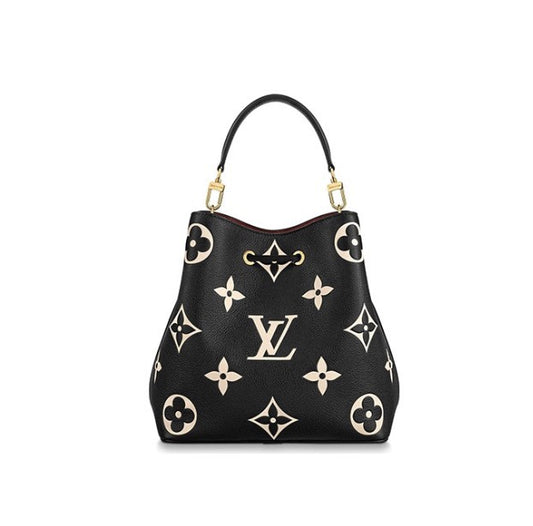 Louis Vuitton Black Monogram Embossed Leather Hobo Handbag with Top Handle