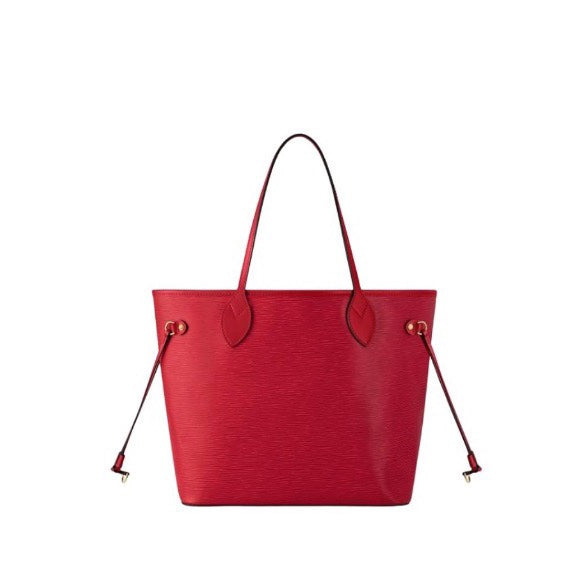 Louis Vuitton Classic Red Textured Leather Tote Bag with Shoulder Straps