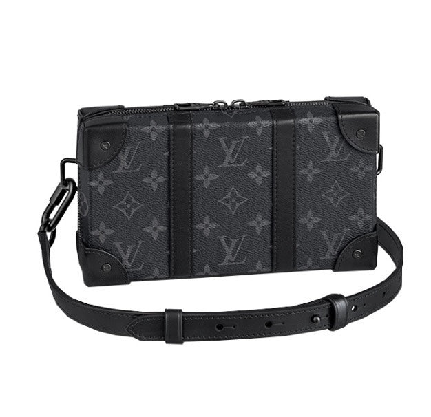 Louis Vuitton Unisex Black Monogram Pattern Trunk Crossbody Clutch Bag