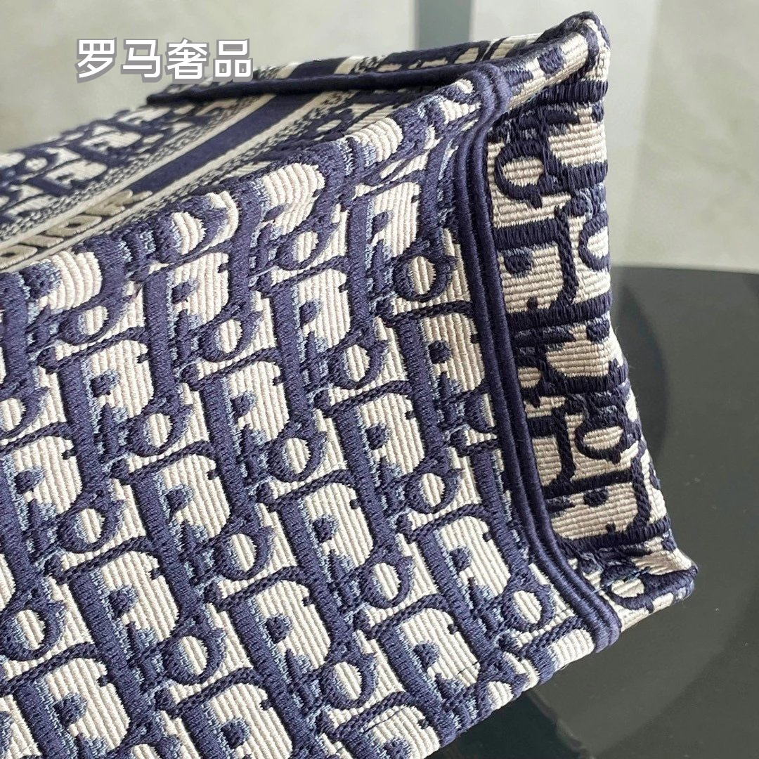 Dior Vintage Monogram Embroidered Canvas Tote Bag Luxury Travel Handbag