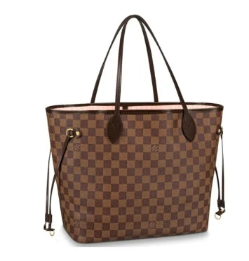 Louis Vuitton Classic Brown Checkerboard Tote Bag with Double Shoulder Straps