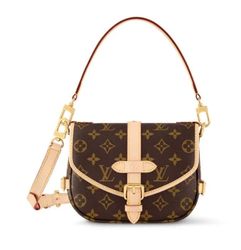 Louis Vuitton Classic Monogram Canvas Shoulder Crossbody Bag with Buckle