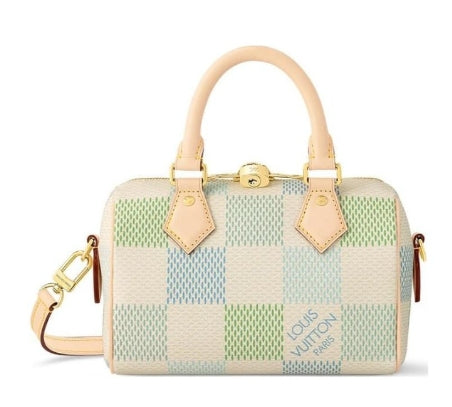 Louis Vuitton Mini Checkerboard Print Barrel Bag with Leather Top Handles