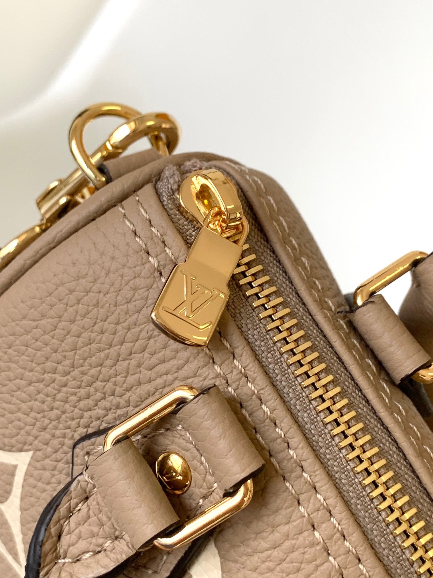 Louis Vuitton Beige Embossed Monogram Leather Mini Top Handle Crossbody Bag
