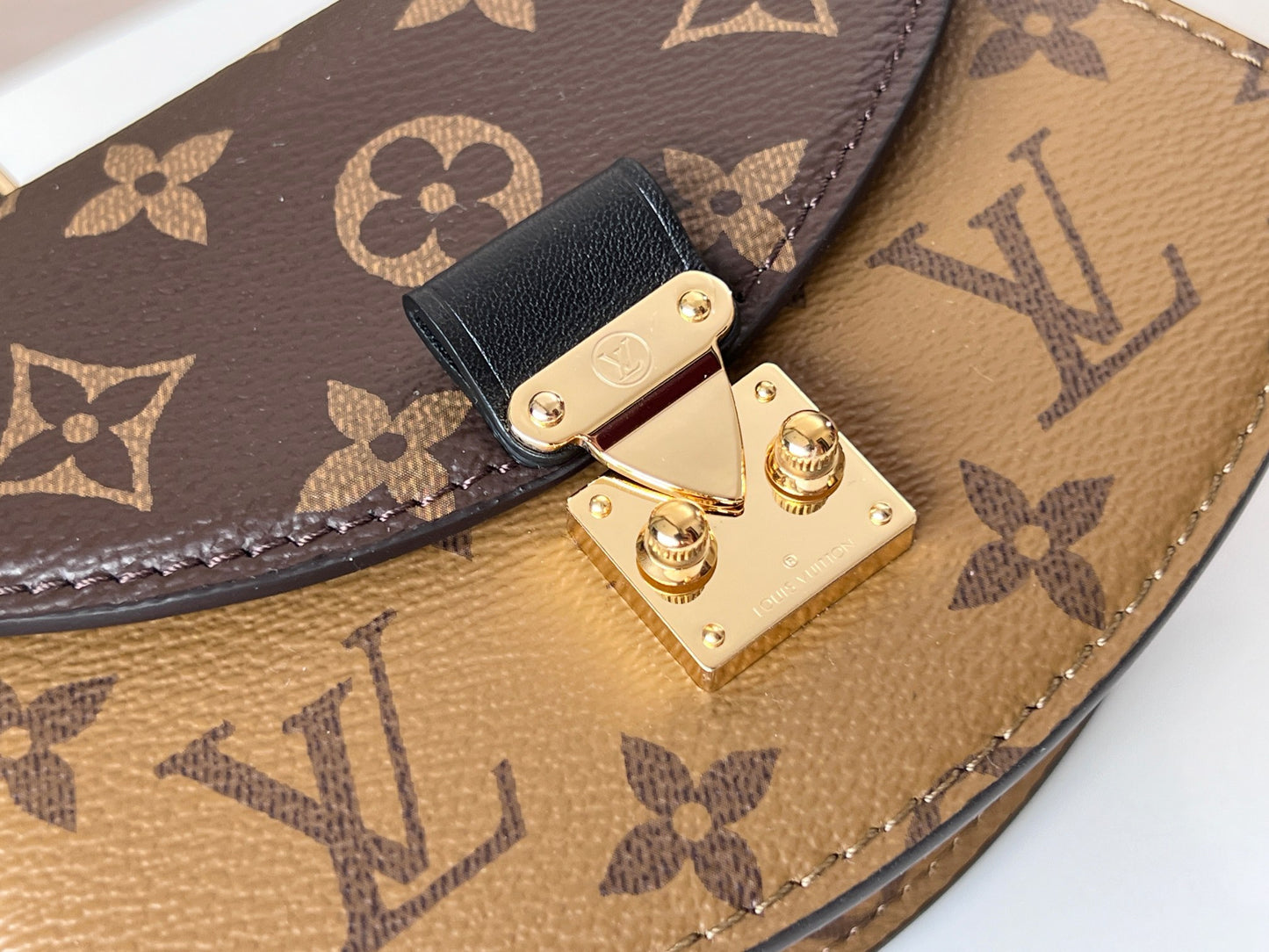 Louis Vuitton Vintage Brown Monogram Mini Top Handle Purse with Gold Clasp