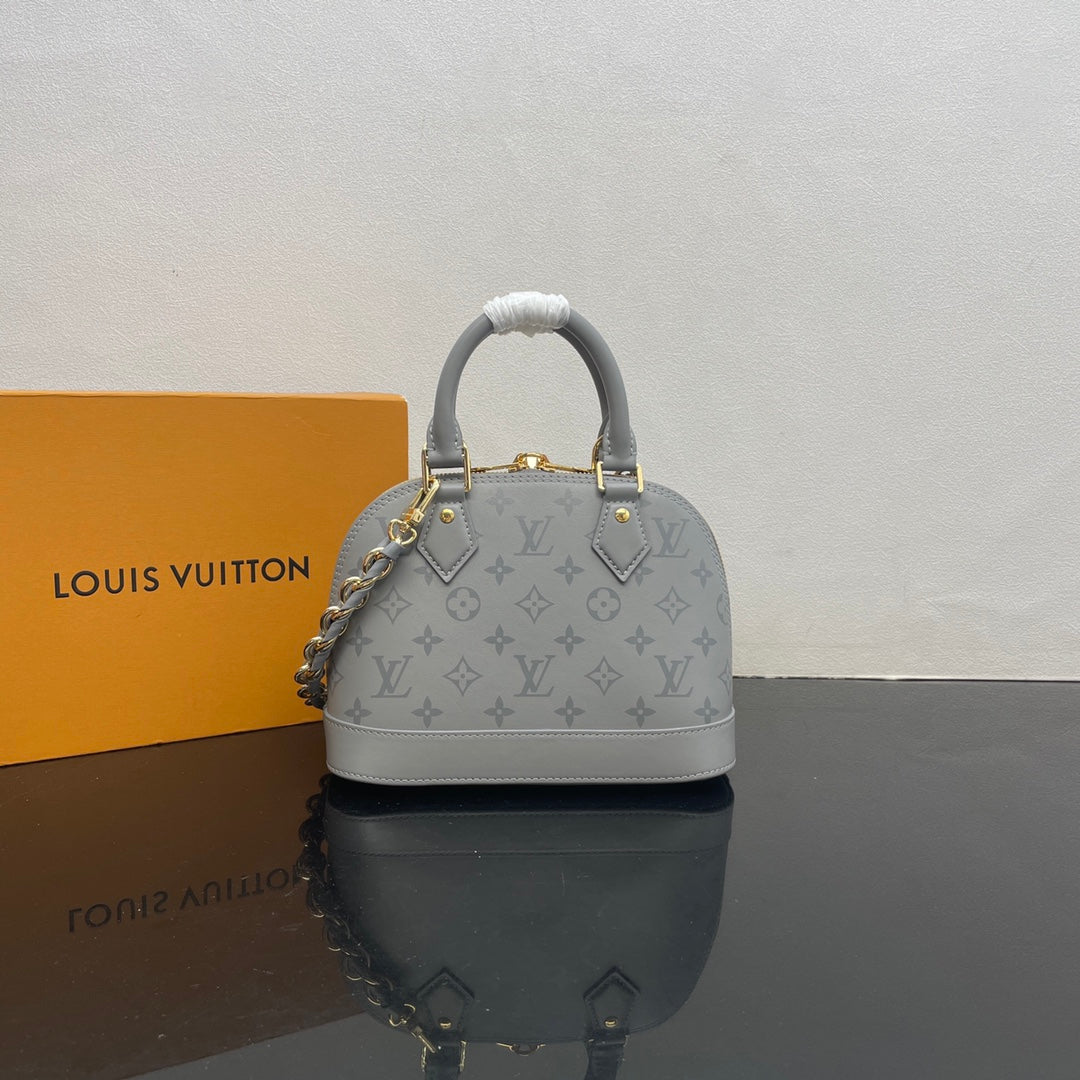 Louis Vuitton Alma BB Monogram Empreinte Leather Handbag - Grey