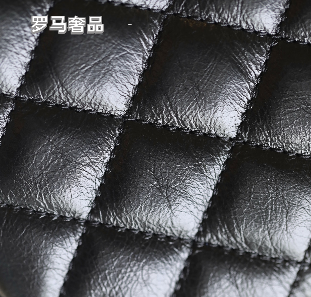LUUE-TANZON Women's Elegant Quilted Black Leather Top Handle Handbag