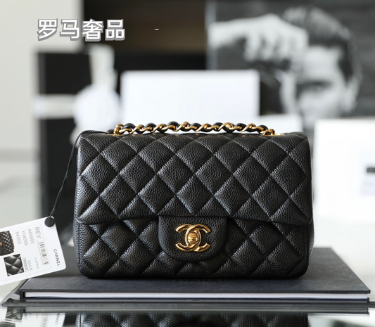 Chanel Black Quilted Lambskin Classic Small Flap Bag with Gold Hardware
