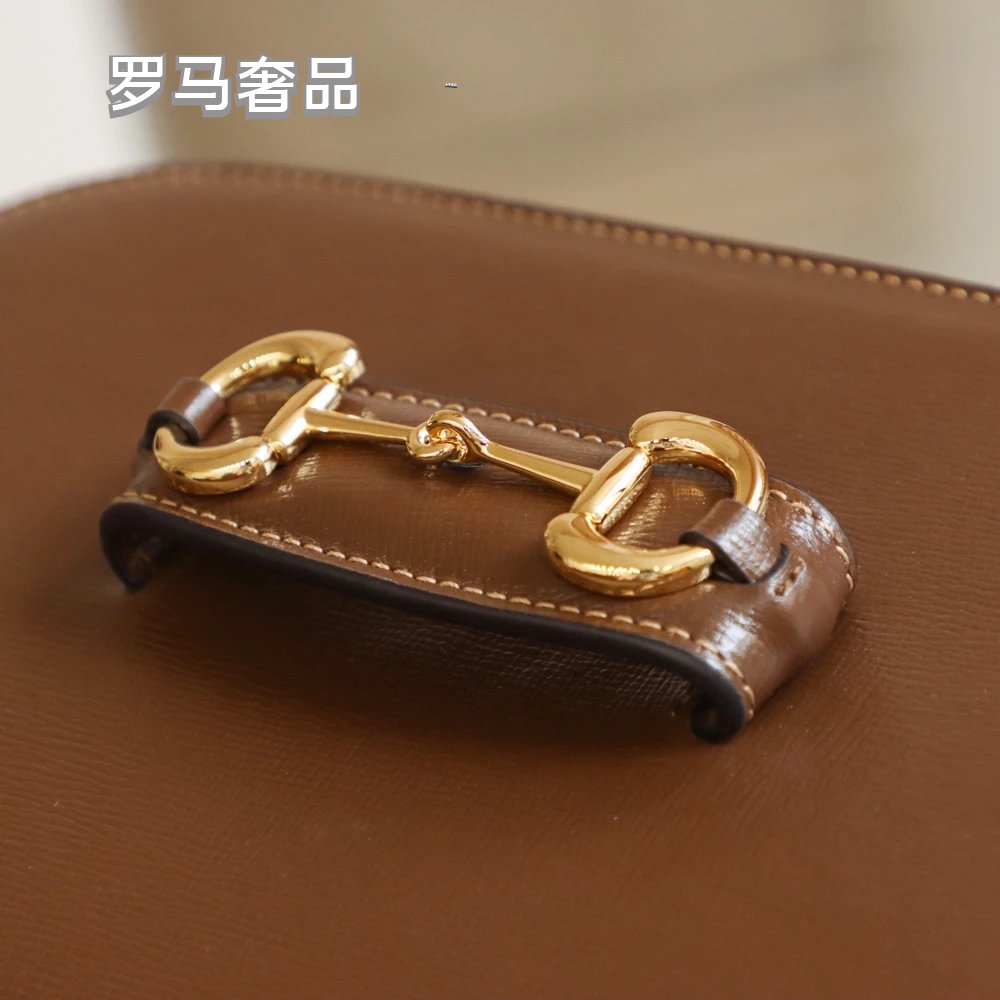 Gucci Luxury Horsebit Detail Flap Leather Crossbody Shoulder Bag