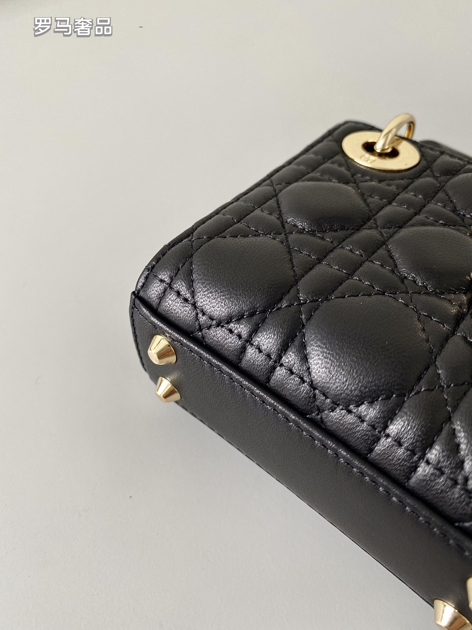 Dior Metallic Silver Quilted Micro Handbag Keychain and Bag Charm