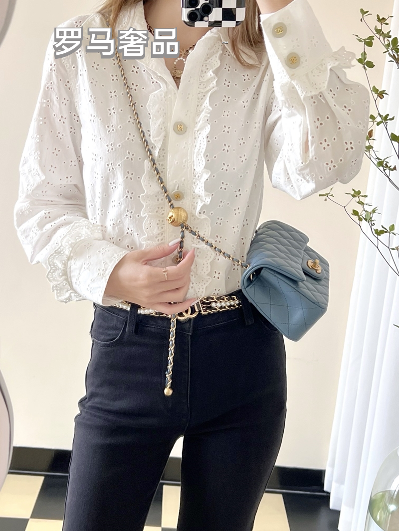 Chanel Mini Flap Bag Blue Quilted Lambskin Gold-Tone Hardware