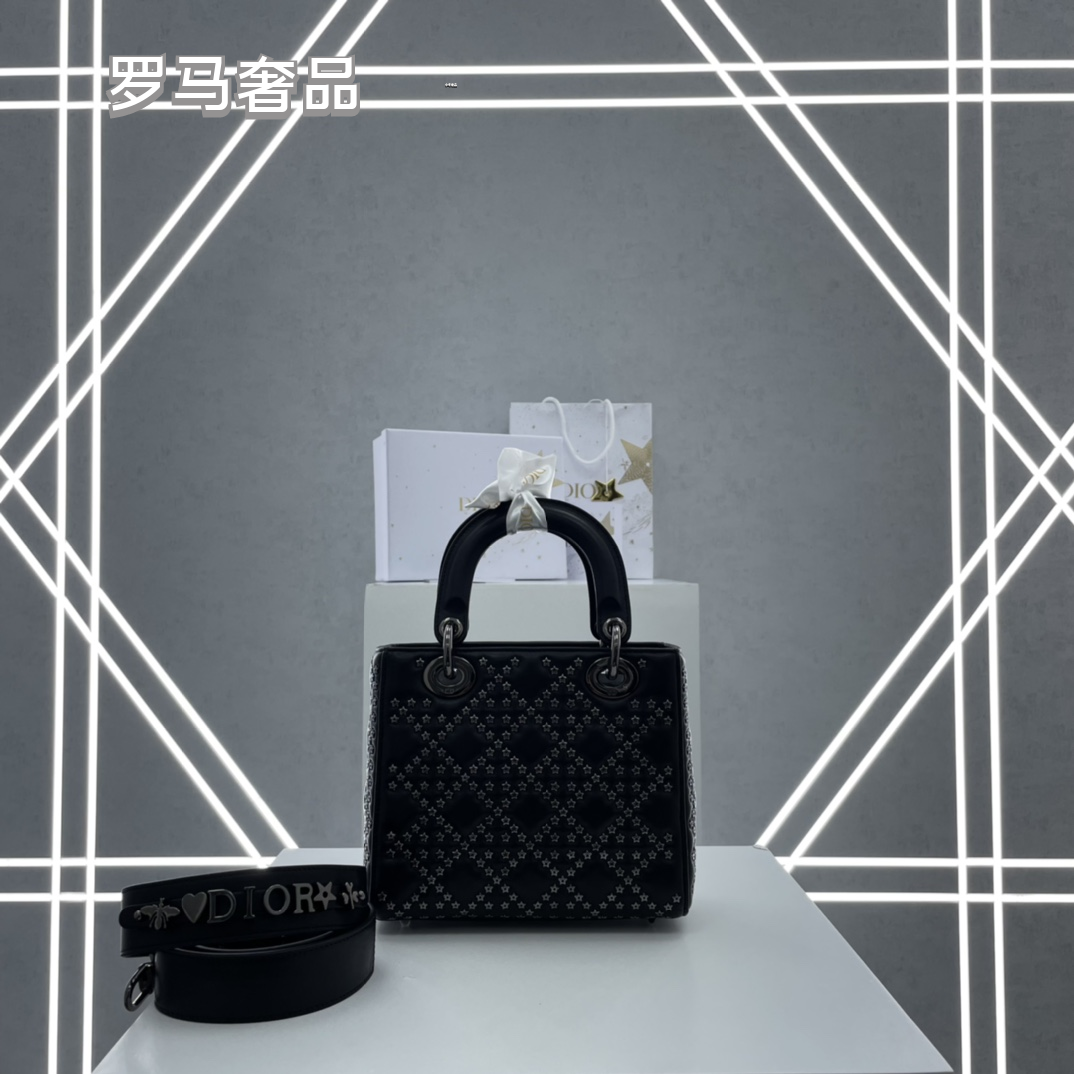 Dior Luxury White Quilted Leather Top-Handle Shoulder Bag for Women