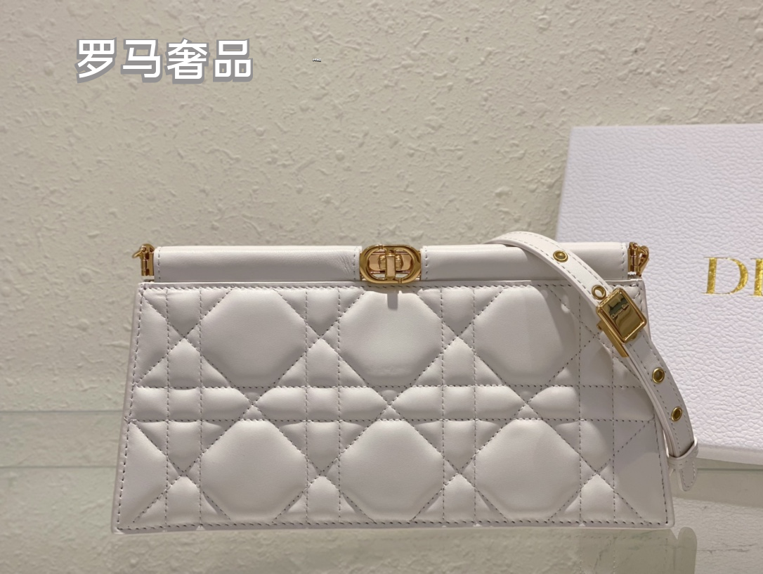 Dior Miss Dior Pouch Black Cannage Lambskin Gold-Finish Chain Bag