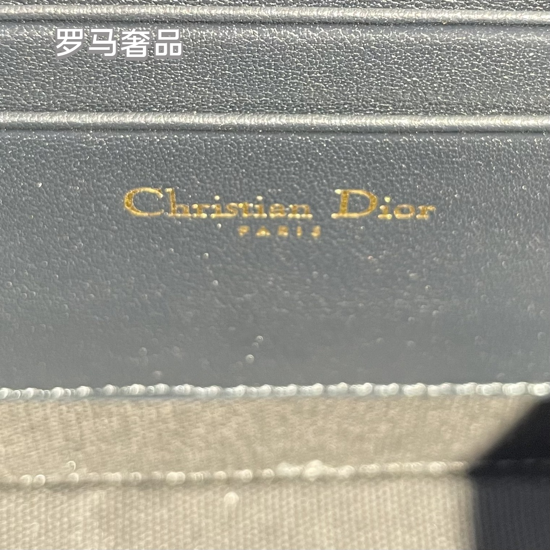 Dior Luxury Monogram Canvas Vanity Case Handbag with Gold Hardware