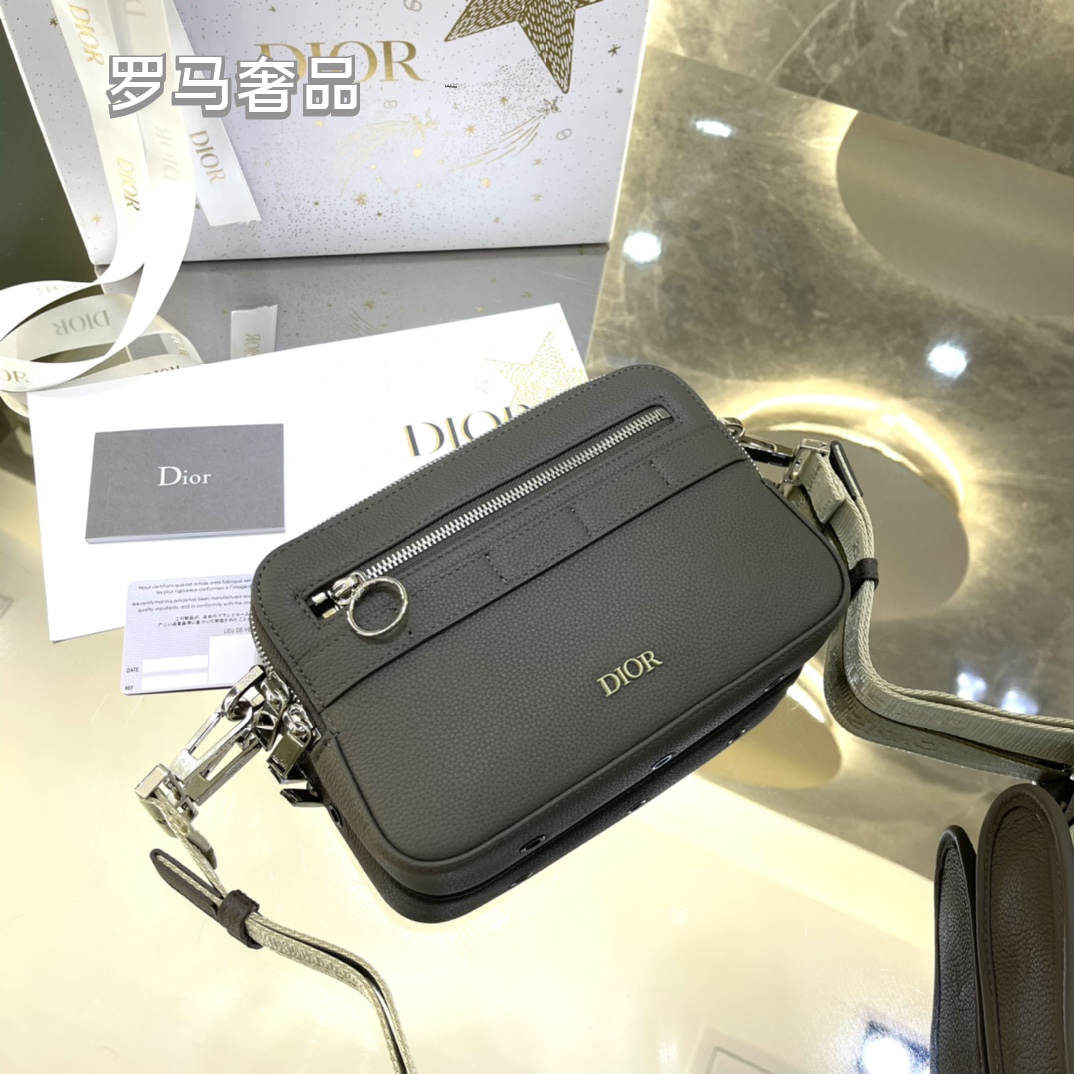 Dior Black Compact Utility Crossbody Bag with Adjustable Shoulder Strap