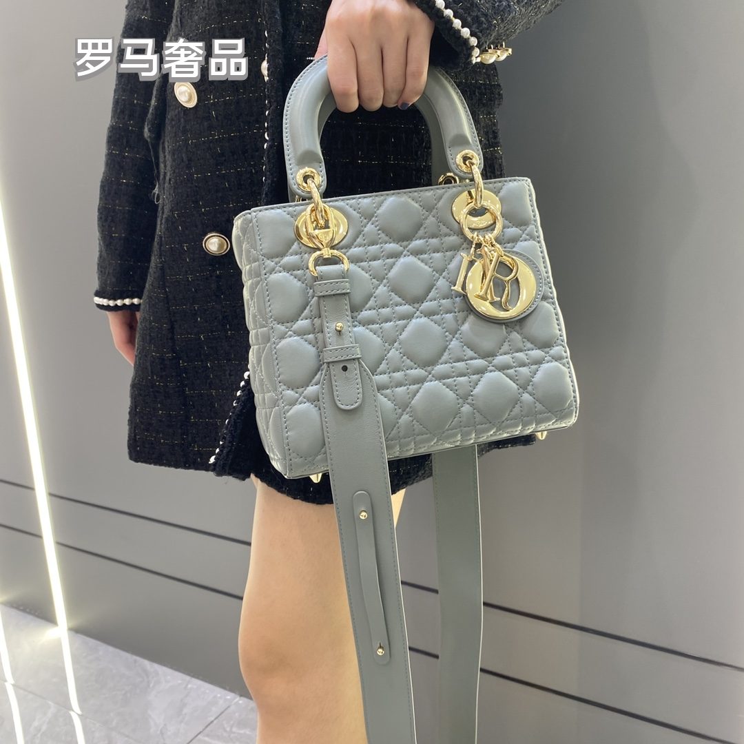 Dior Classic Beige Quilted Leather Top Handle Handbag with Gold Hardware