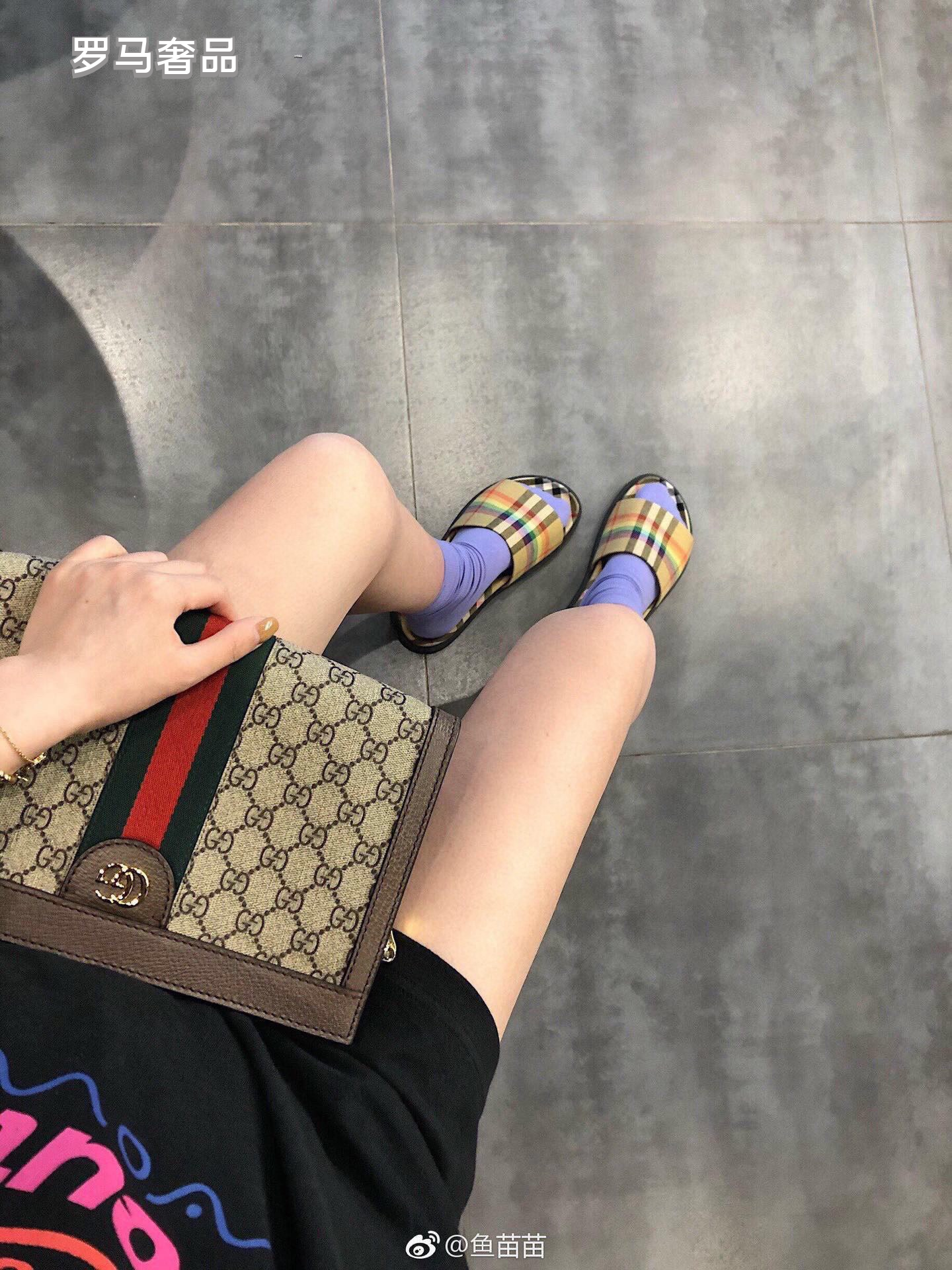 Gucci Classic Monogram Canvas Shoulder Bag with Stripe and Gold Chain