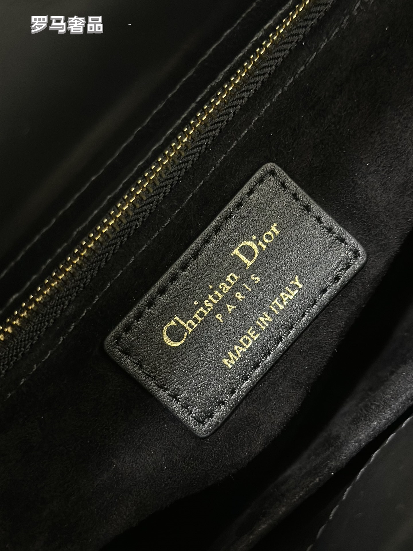 Dior Luxury Black Quilted Leather Handbag with Gold Butterfly Charm