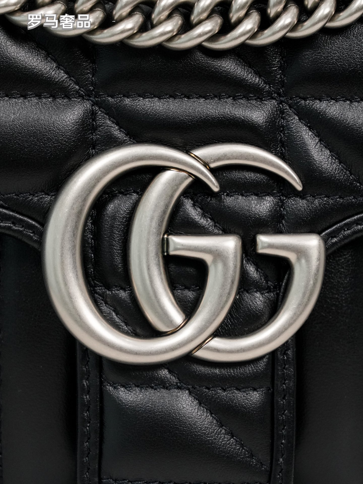 Gucci GG Marmont Small Matelassé Shoulder Bag - Black Leather with Silver Hardware