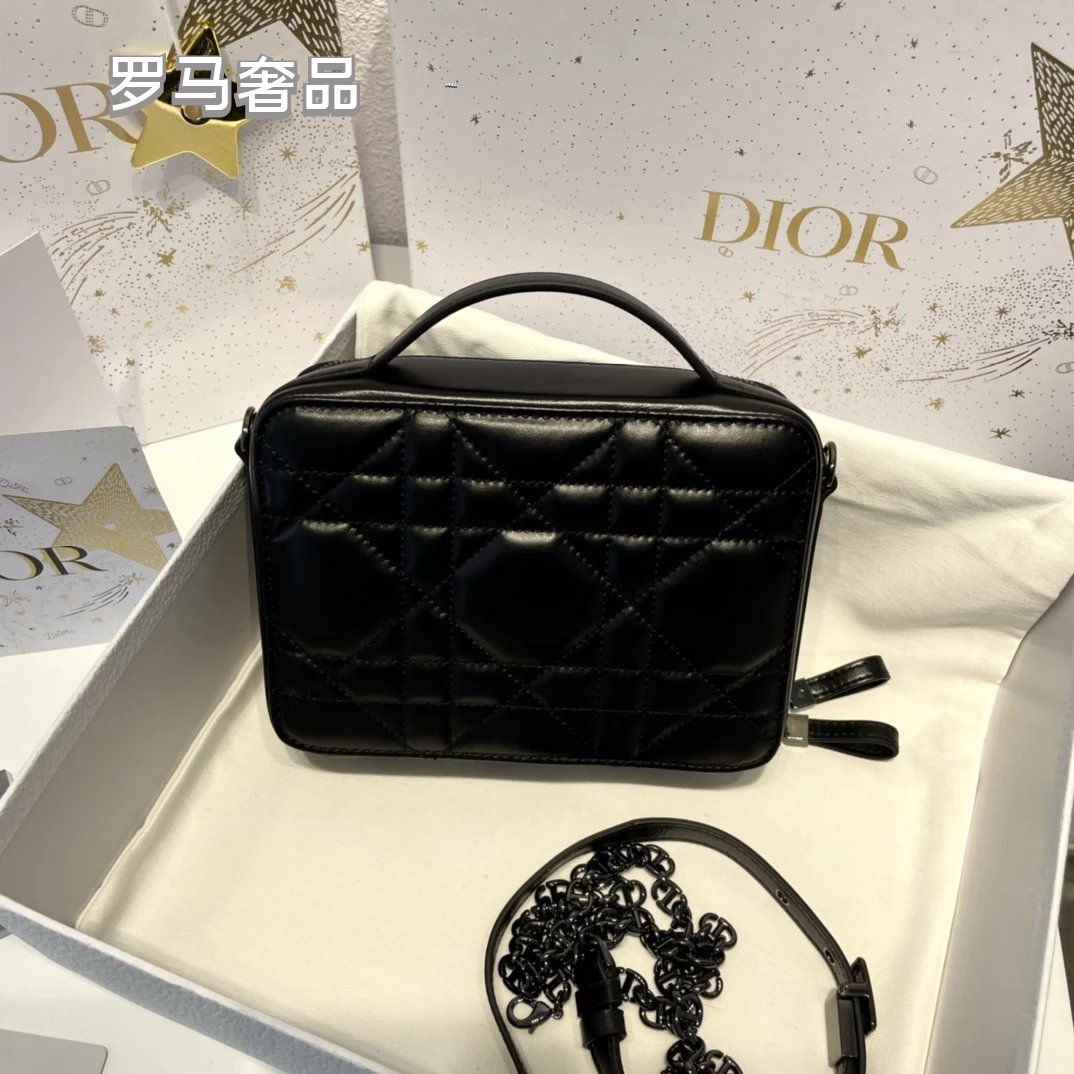Luxury Quilted Cannage & Oblique Pattern Vanity Case Cosmetic Bag for Women