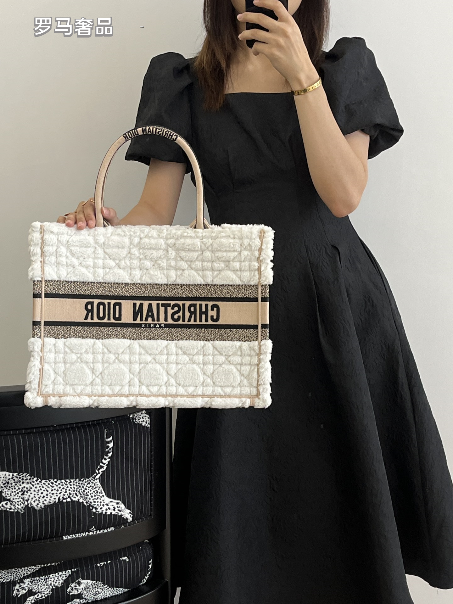Christian Dior White Macrocannage Embroidered Book Tote Set - 3 Sizes