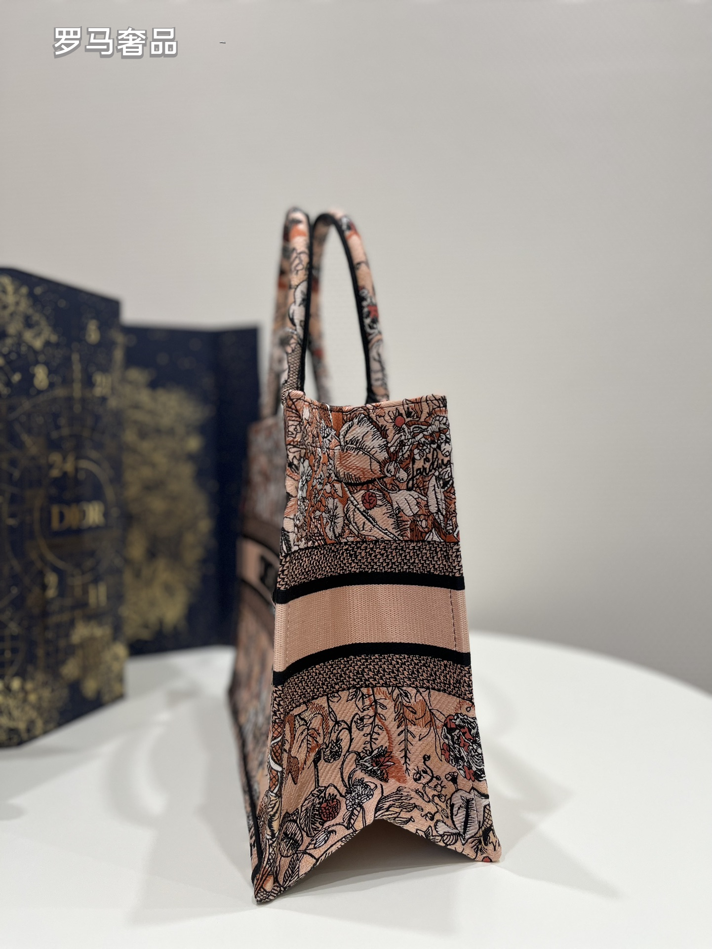 Dior Vintage Botanical Tapestry Canvas Tote Bag Floral Handbag