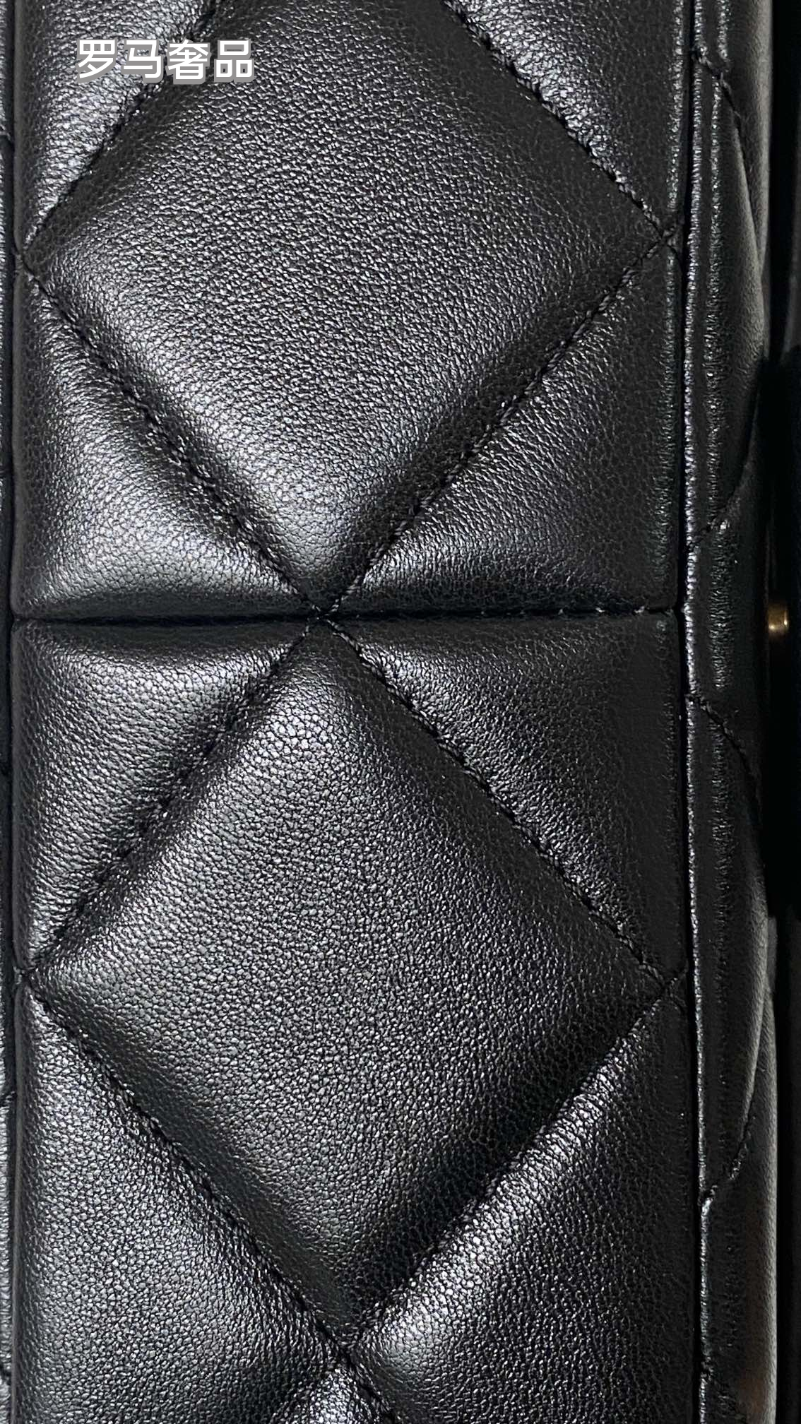 Chanel Quilted Lambskin Mini Flap Bag with Pearl Crush Chain - Black Gold Hardware