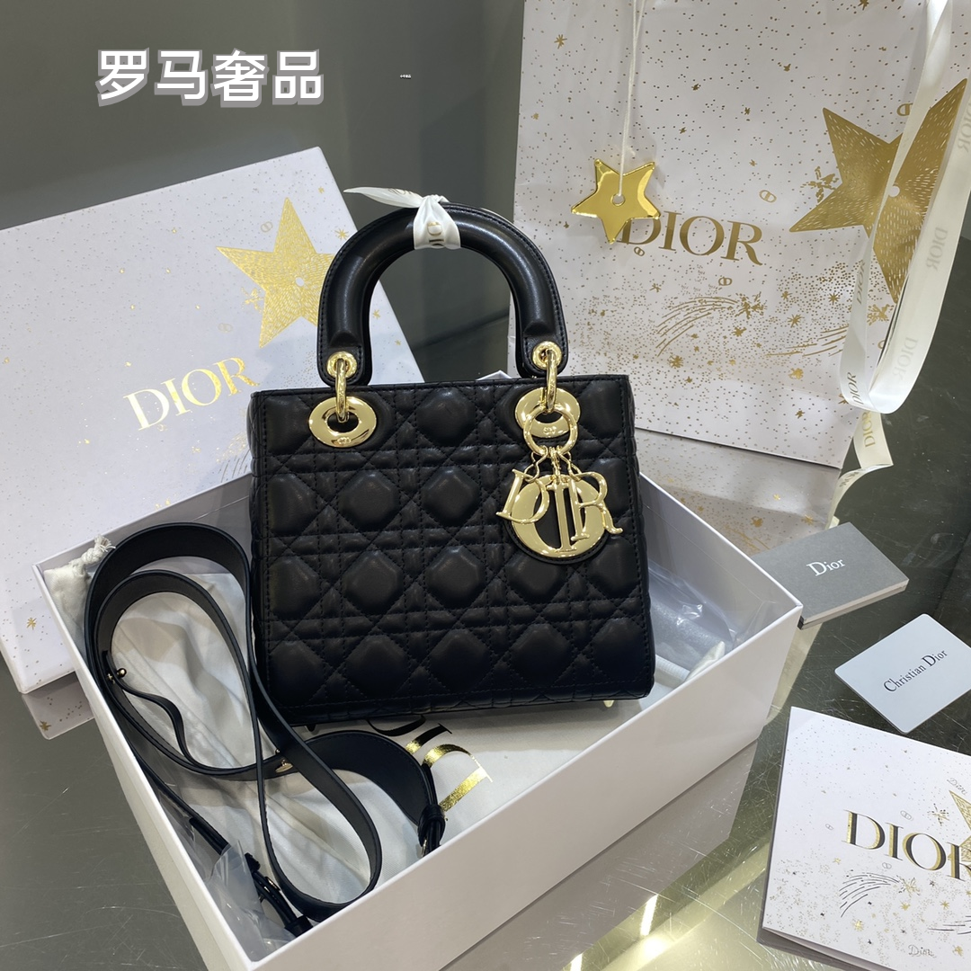 Dior Classic Beige Quilted Leather Top Handle Handbag with Gold Hardware