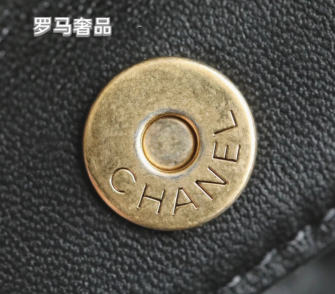 Chanel 22 Small Handbag Black Quilted Leather Gold-Tone Charms