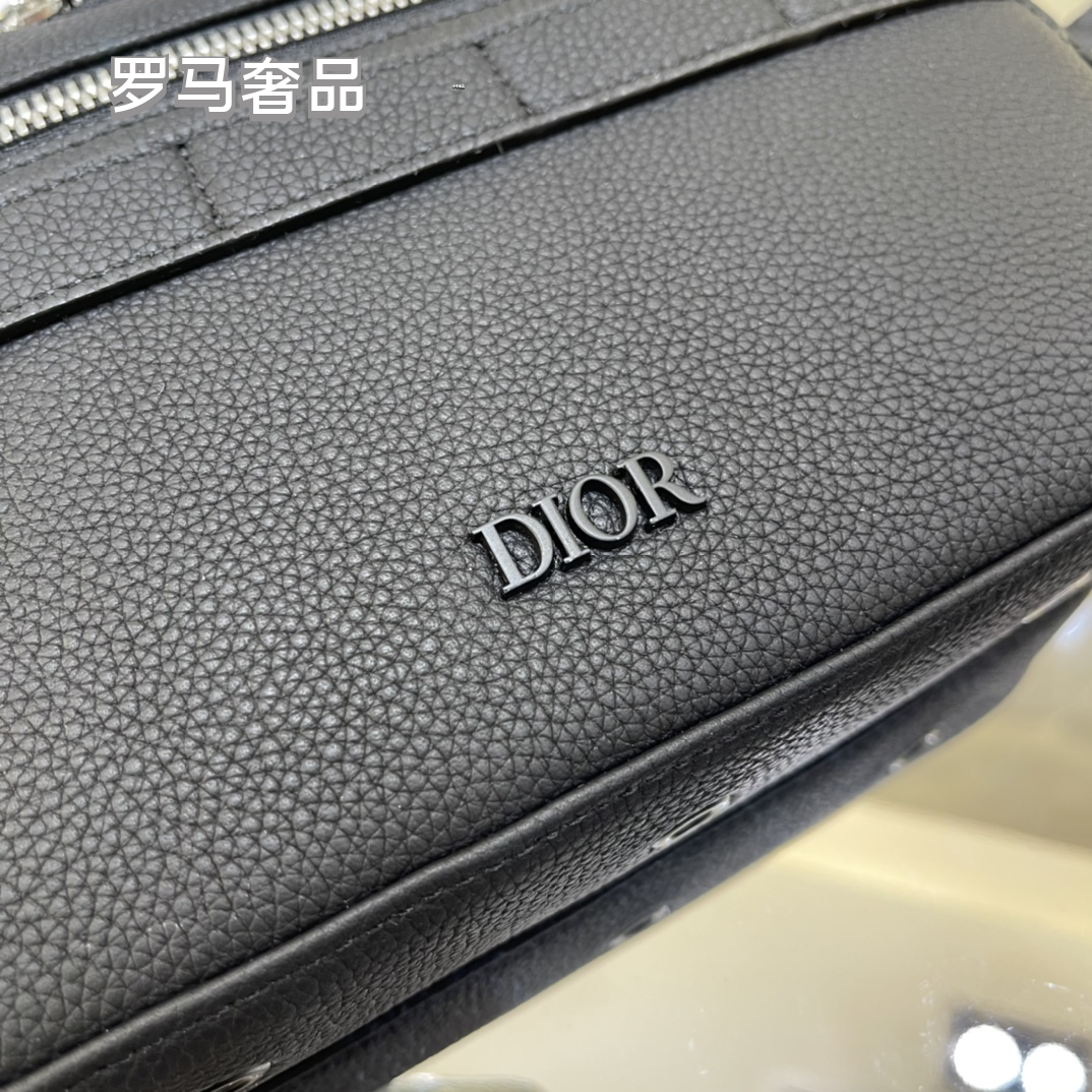 Dior Black Compact Utility Crossbody Bag with Adjustable Shoulder Strap