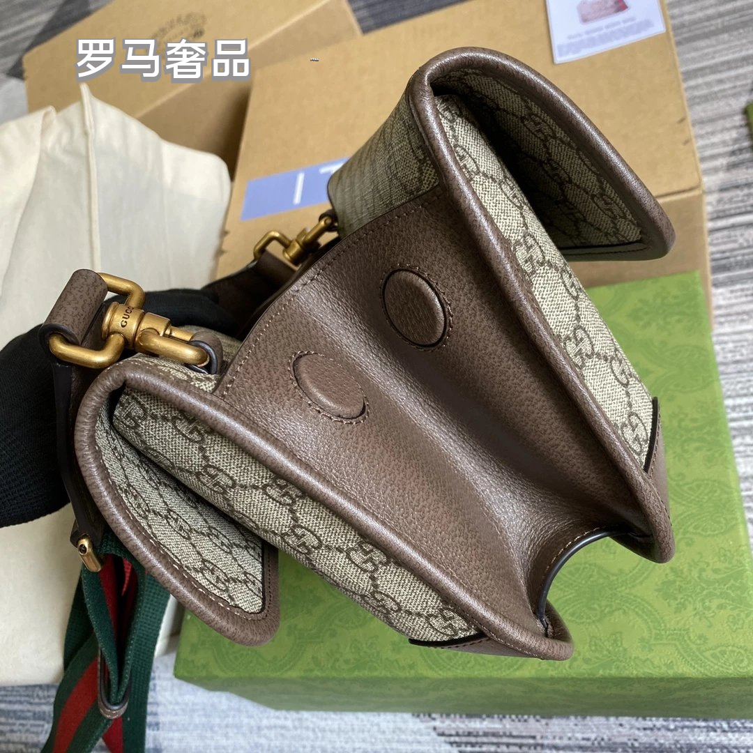 Gucci Neo Vintage GG Supreme Messenger Bag - Brown Canvas &amp; Leather