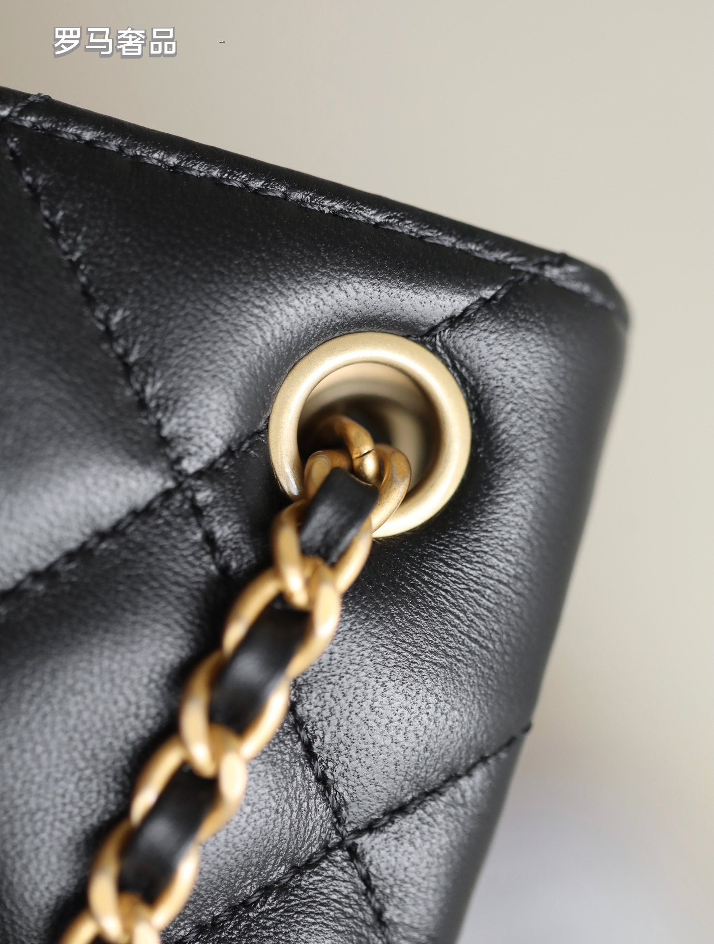 Chanel Black Quilted Leather Flap Bag with Large Gold CC Logo